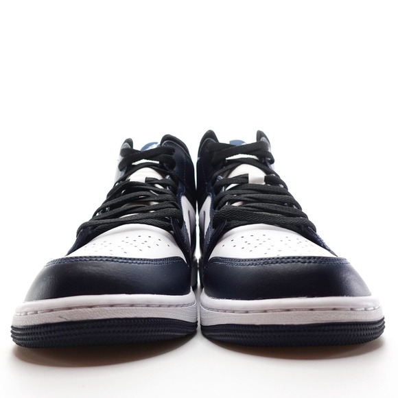 Nike Air Jordan 1 Mid Armory Navy White Black Sneakers 554724-411 Men’s Size 12